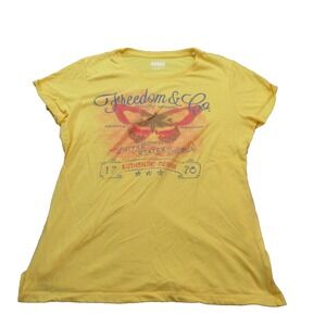 Sonoma  Women's Size Large‎ Yellow and  Butterfly Shirt